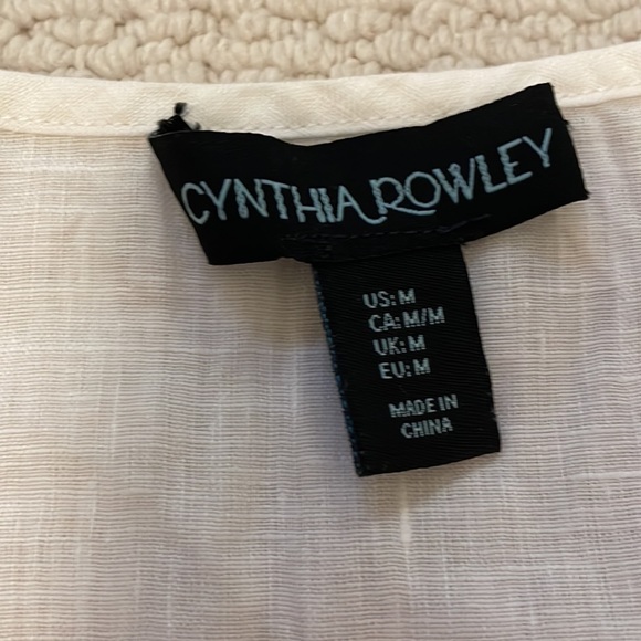 Cynthia Rowley UK white linen embroidered scalloped tank sz medium - Picture 2 of 5